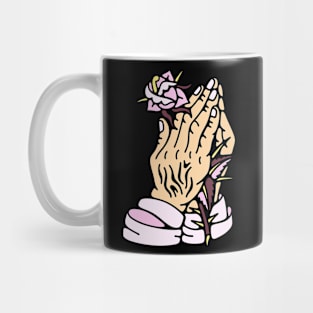 Praying hands rose Mug